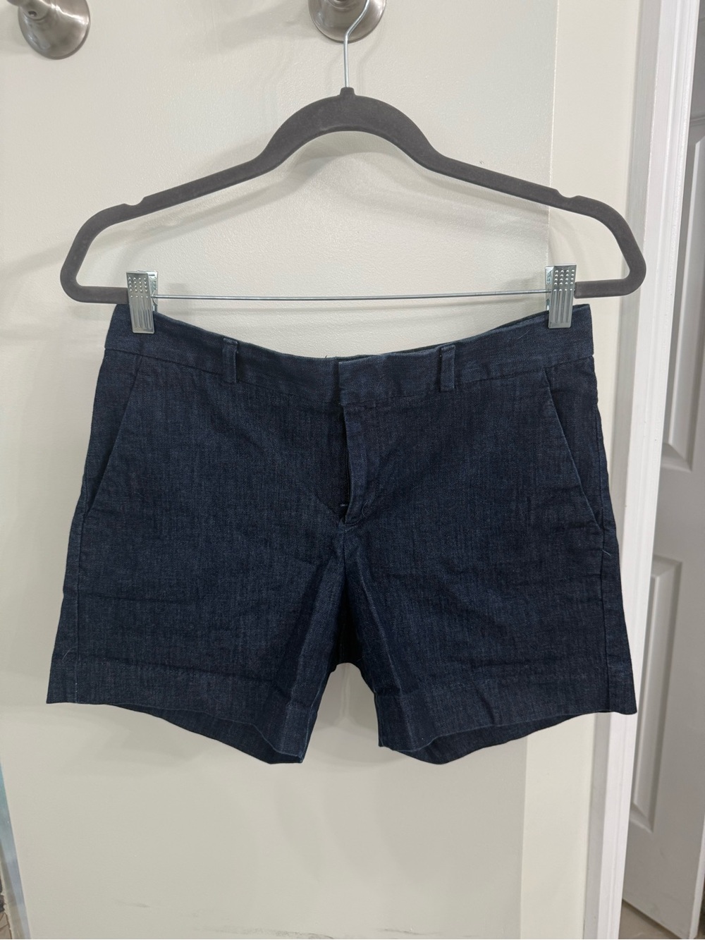 Banana Republic Navy Denim-Look Tailored Shorts